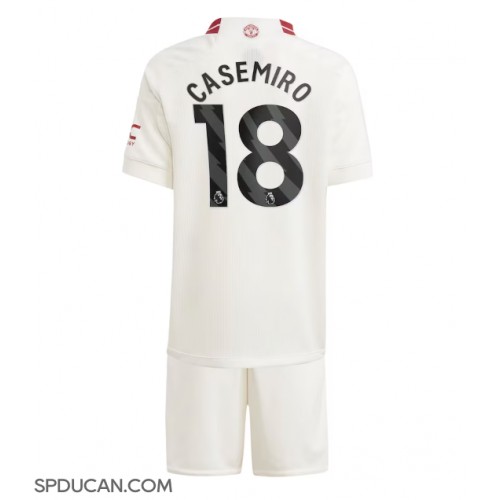 Dječji Nogometni Dres Manchester United Casemiro #18 Rezervni 2023-24 Kratak Rukav (+ Kratke hlače)